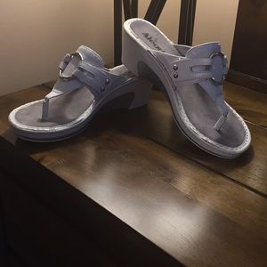 EUC Alegria White and Silver Sandals